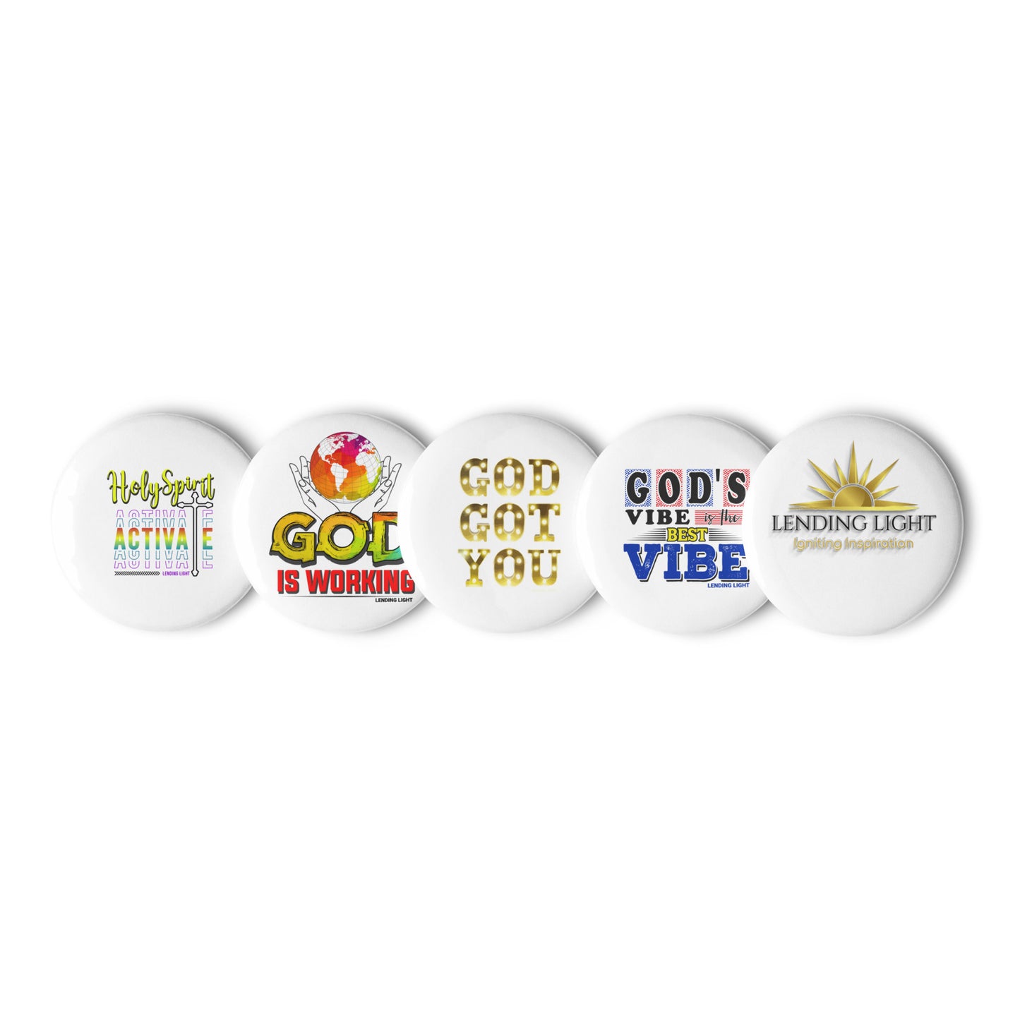 Inspirational Set of 5 pin buttons