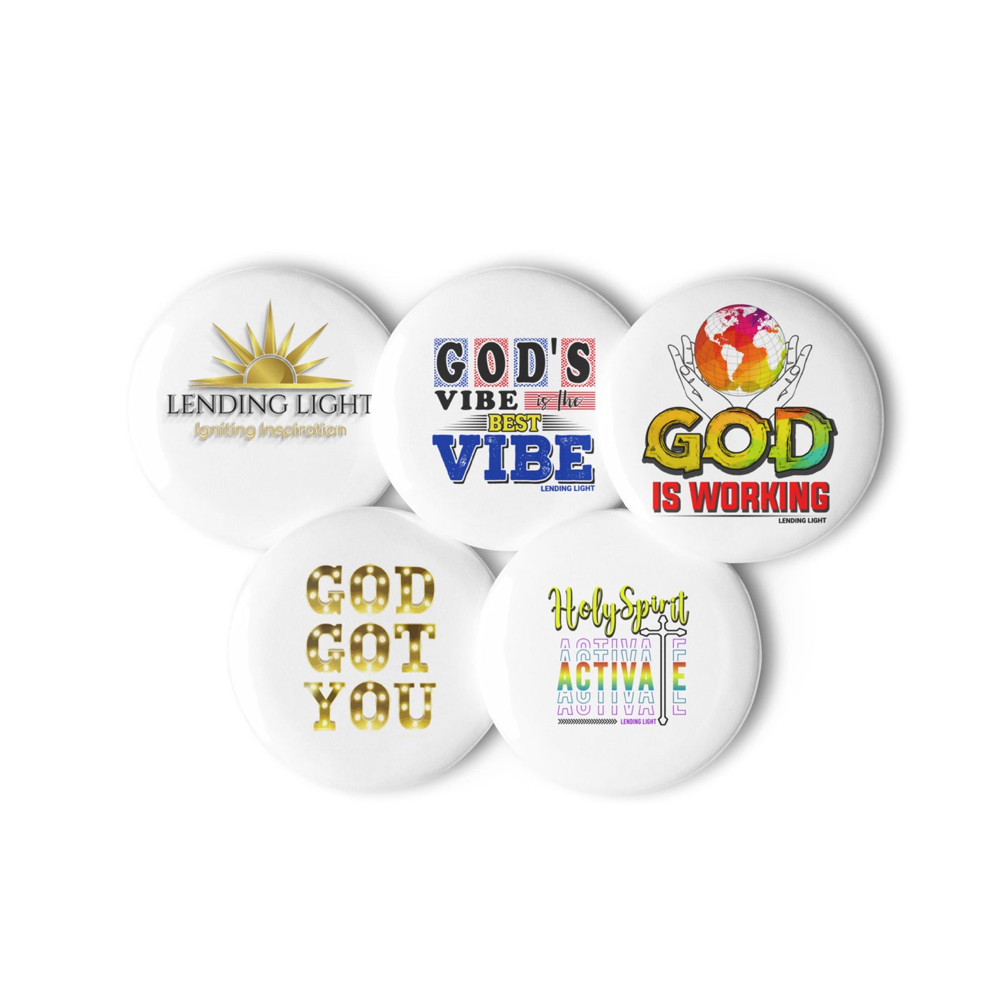 Inspirational Set of 5 pin buttons