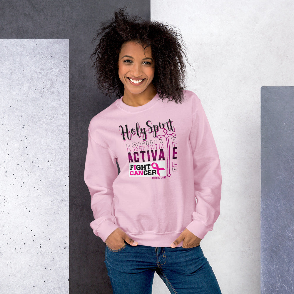 Holy Spirit Activate Fight Cancer Unisex Sweatshirt light